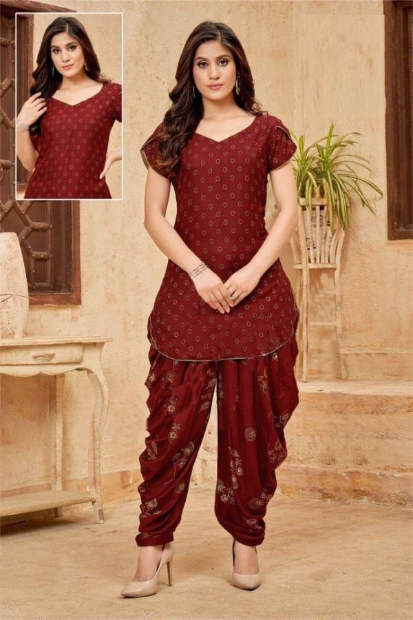 Hasti 2 Regular Wear Rayon Designer Kurti With Patiyala Suits Collection